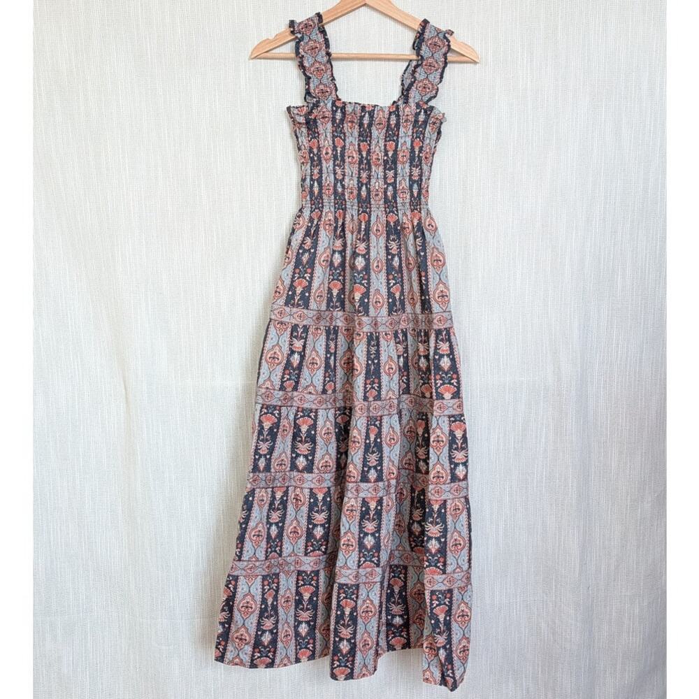Hill House Home The Kimmy Maxi Nap Dress Womens XS in Emma Stripe/Navy Multi - Picture 3 of 10